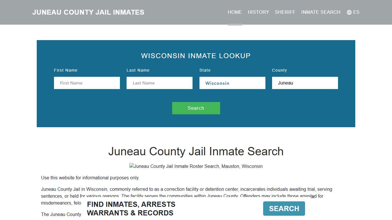 Juneau County Jail Inmate Roster Lookup, Mauston, WI